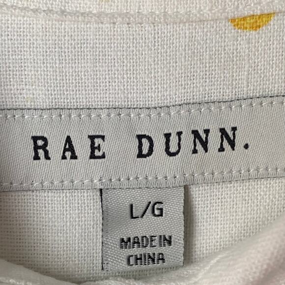 Rae Dunn Women's Linen Pineapple Print Button Up Shirt Short Sleeve Collar Large - Picture 9 of 16